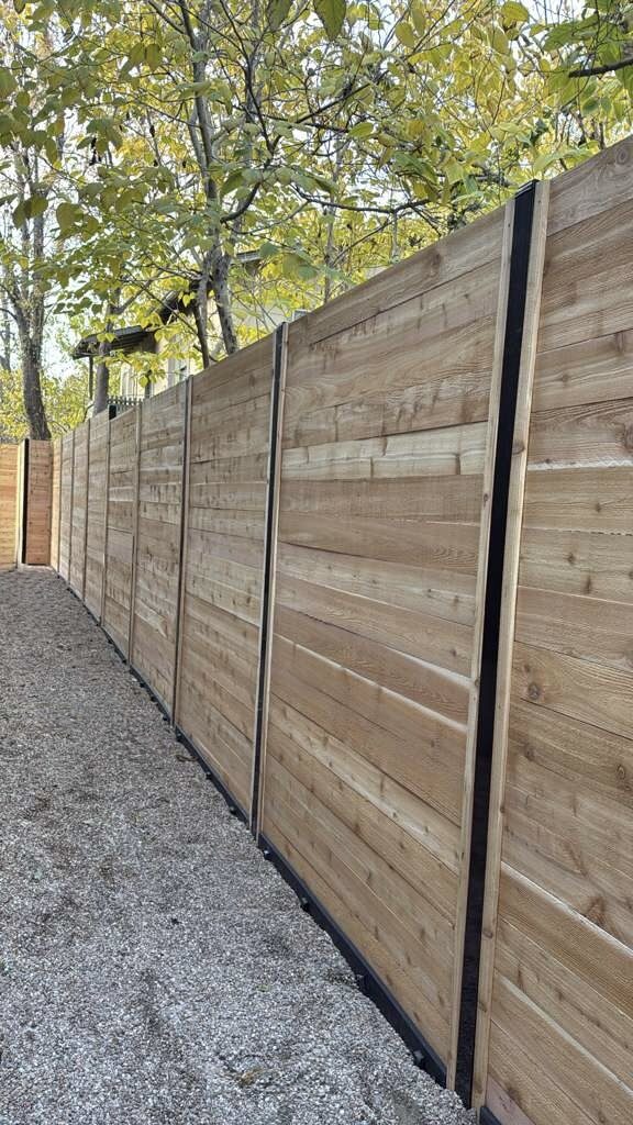 Horiztonal Wood Fence Built by Sagamore Fence & Deck