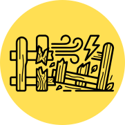 Fence damage after storms